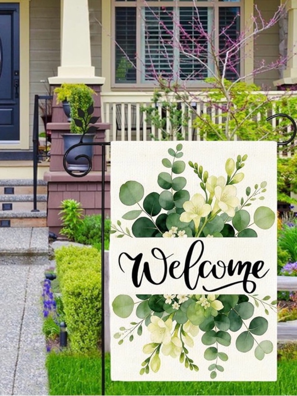 NEW Eucalyptus “Welcome” Double Sided Garden Flag - 12”x18” - Flag Only